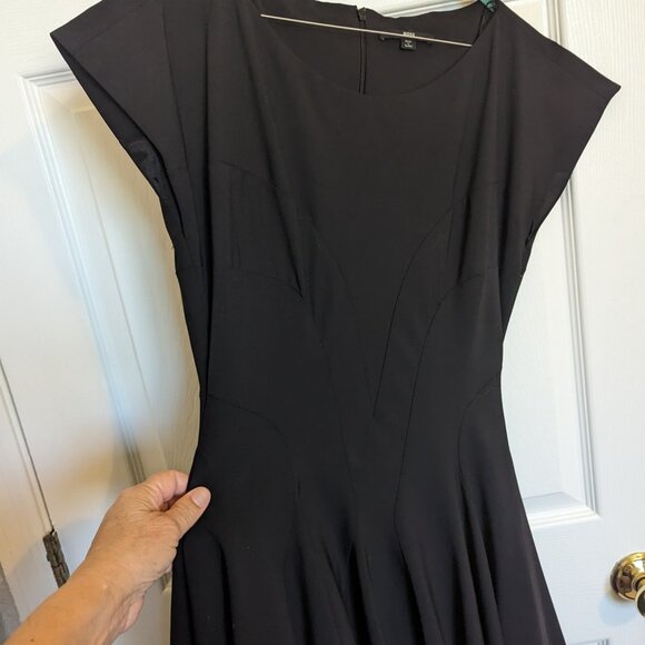 ART DECO | CIRCLE SKIRT | LBD with Fit & Flare | Hugo Boss | 6 | Black | - Picture 6 of 11